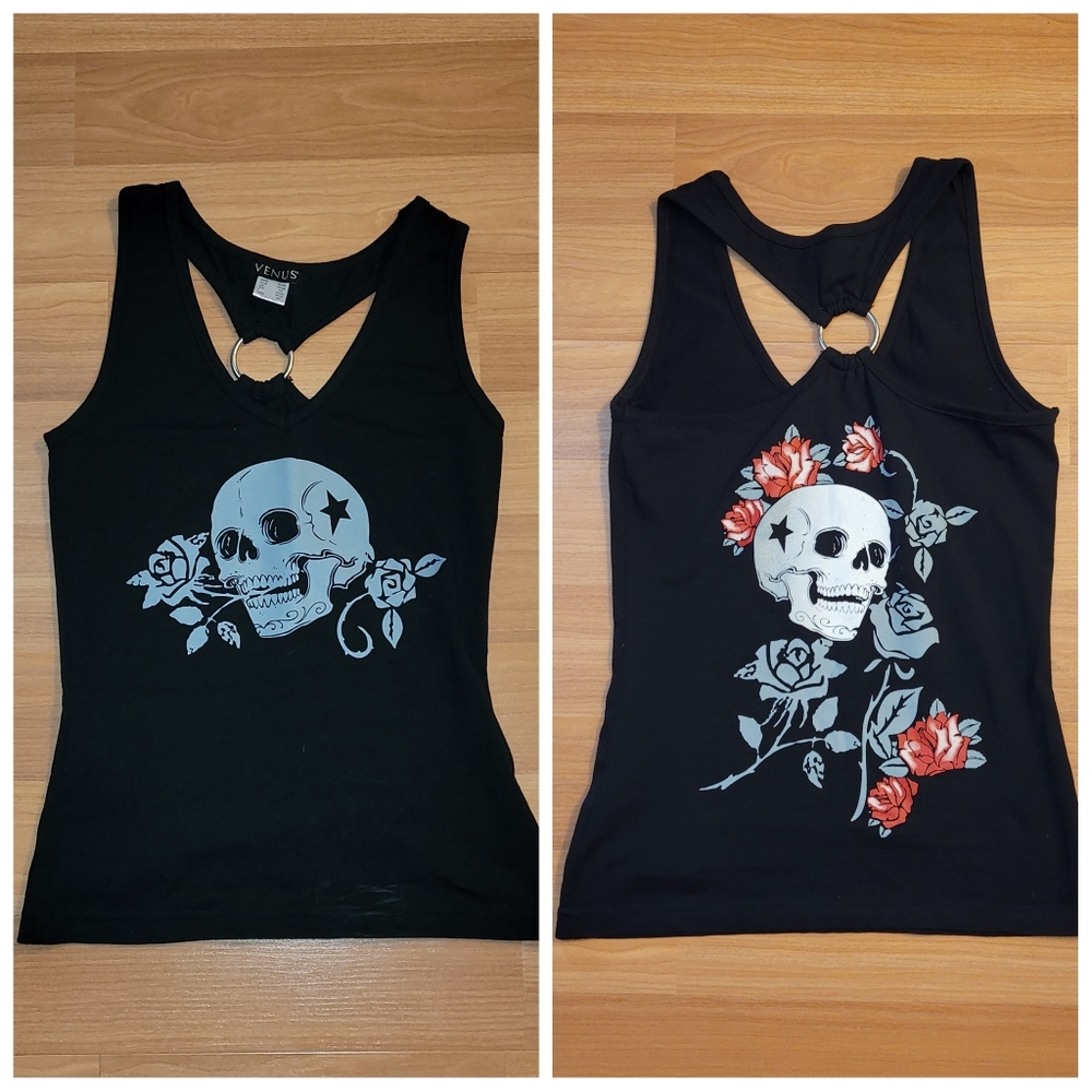 Skull Print Tank, XS. EUC